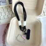 iigen Sanrio Hello Kitty Hollow Cat Head Mobile Phone Strap Short Wrist Strap Charm Keychain Universal Phone Case Lanyard - Image 5