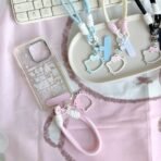 iigen Sanrio Hello Kitty Hollow Cat Head Mobile Phone Strap Short Wrist Strap Charm Keychain Universal Phone Case Lanyard - Image 7