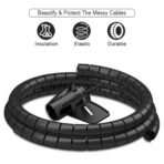 2M 16/10mm Flexible Spiral Cable Wire Protector Cable Organizer Computer Cord Protective Tube Clip Organizer Management Tools - Image 2