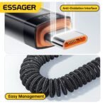 Essager Car Spring Type C Cable For iPhone 16 15 Xiaomi Samsung 100W PD Fast Charging For Macbook iPad Type C to Type C Cable - Image 6