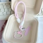 iigen Sanrio Hello Kitty Hollow Cat Head Mobile Phone Strap Short Wrist Strap Charm Keychain Universal Phone Case Lanyard - Image 4
