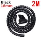 2M 16/10mm Flexible Spiral Cable Wire Protector Cable Organizer Computer Cord Protective Tube Clip Organizer Management Tools - Image 8