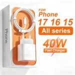 Original PD 40W Fast Charger For iPhone 17 16 15 Pro Max Plus iPad Air Fast Charging Cable USB C Type C Data Line Phone Charger