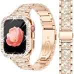 NEW Diamond case+Strap For Apple Watch Band 45mm 40mm 44mm 41mm 38mm 42mm Metal Belt IWatch Series 9 8 7 SE 6 5 Women Bracelet - Image 10