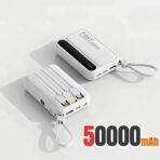 Lenovo Fast Charging Mini Battery Pack 50000mAh Power Bank with 4 Built-in Type C Cables for iPhone Samsung Android Devices - Image 6