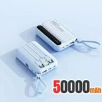 Lenovo Fast Charging Mini Battery Pack 50000mAh Power Bank with 4 Built-in Type C Cables for iPhone Samsung Android Devices - Image 4