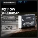 MOVESPEED Z70Pro Power Bank 70000mAh 140W PD Fast Charge External Battery Power Station W/ Flashlight for Laptop Outdoor Camping