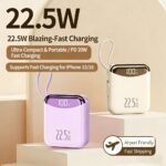 NEW 10000mAh Fast Charging Power Bank Built-in Cable 22.5W Portable External Battery for iPhone Xiaomi Can Be Taken on Plane