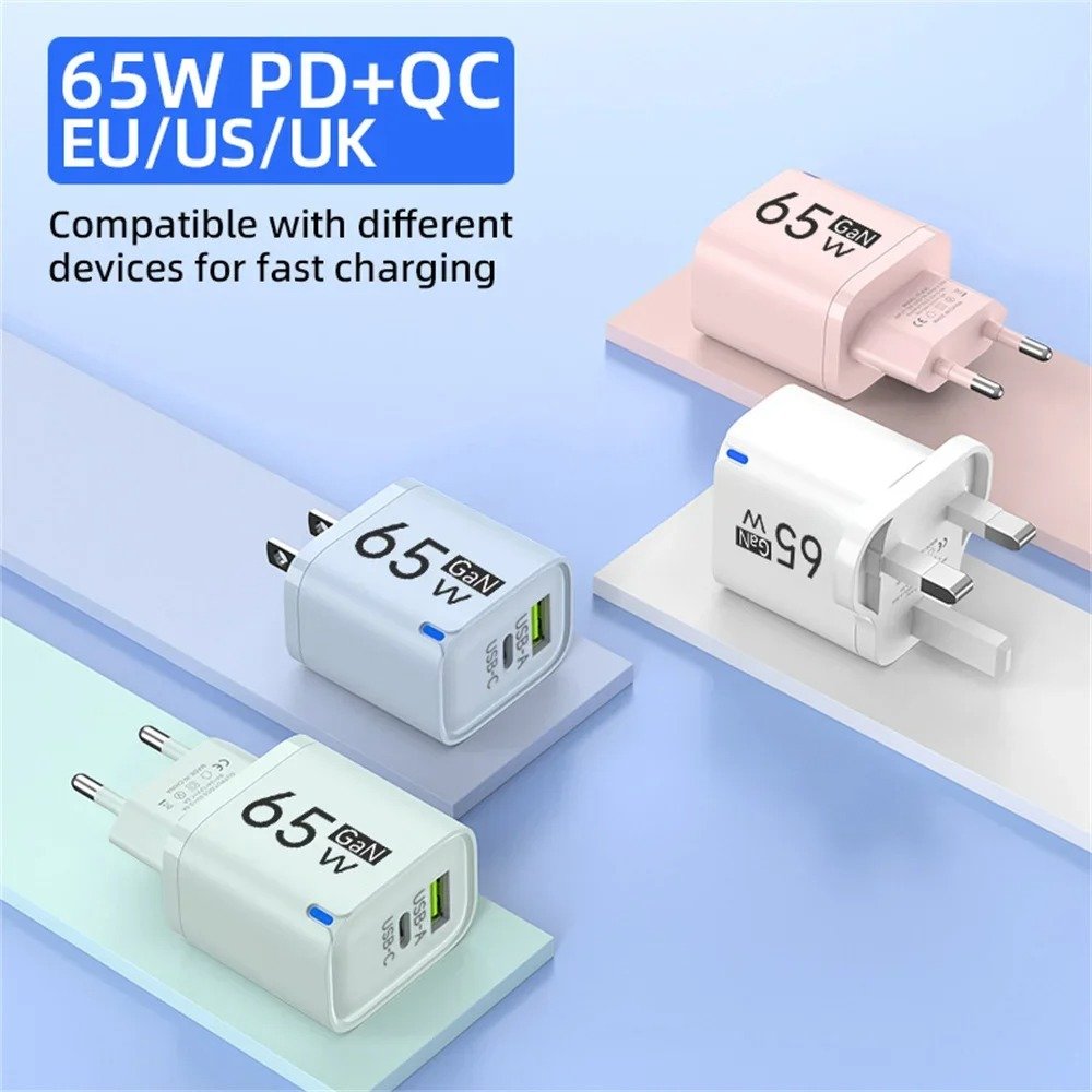 main-image-3 GaN 65W Chargers USB C Charger Quick Charge 3.0 Type C Charger Fast Charging For iPhone 15 16 Pro Max Samsung S24 Xiaomi 14 15 - Image 1