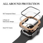 NEW Diamond case+Strap For Apple Watch Band 45mm 40mm 44mm 41mm 38mm 42mm Metal Belt IWatch Series 9 8 7 SE 6 5 Women Bracelet - Image 5