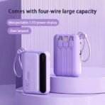 Lenovo Fast Charging Mini Battery Pack 50000mAh Power Bank with 4 Built-in Type C Cables for iPhone Samsung Android Devices - Image 13