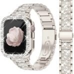 NEW Diamond case+Strap For Apple Watch Band 45mm 40mm 44mm 41mm 38mm 42mm Metal Belt IWatch Series 9 8 7 SE 6 5 Women Bracelet - Image 7