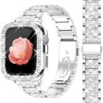 NEW Diamond case+Strap For Apple Watch Band 45mm 40mm 44mm 41mm 38mm 42mm Metal Belt IWatch Series 9 8 7 SE 6 5 Women Bracelet - Image 8